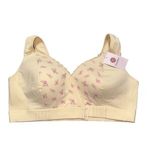 NWT Fiona Bra Comfortable & Convenient Front Wrap Closure Bra Pink Beige 4XL